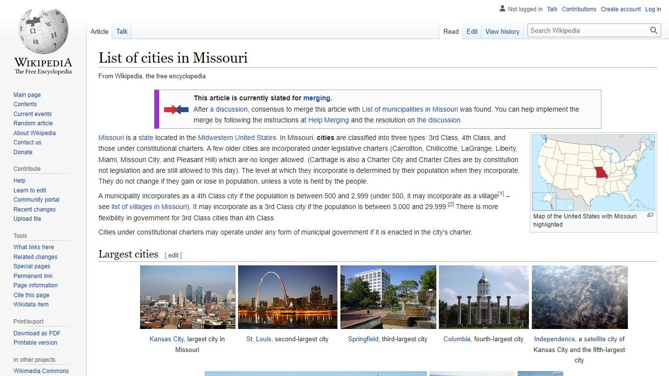 List of cities in Missouri - Wikipedia